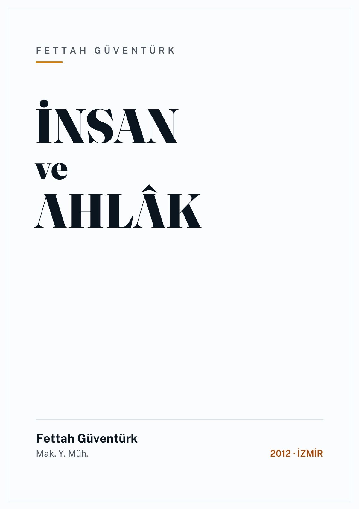 İnsan ve Ahlak — kitap kapağı