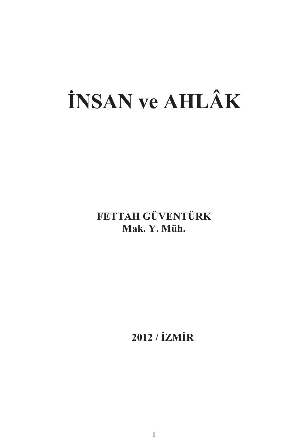 insan ve ahlak