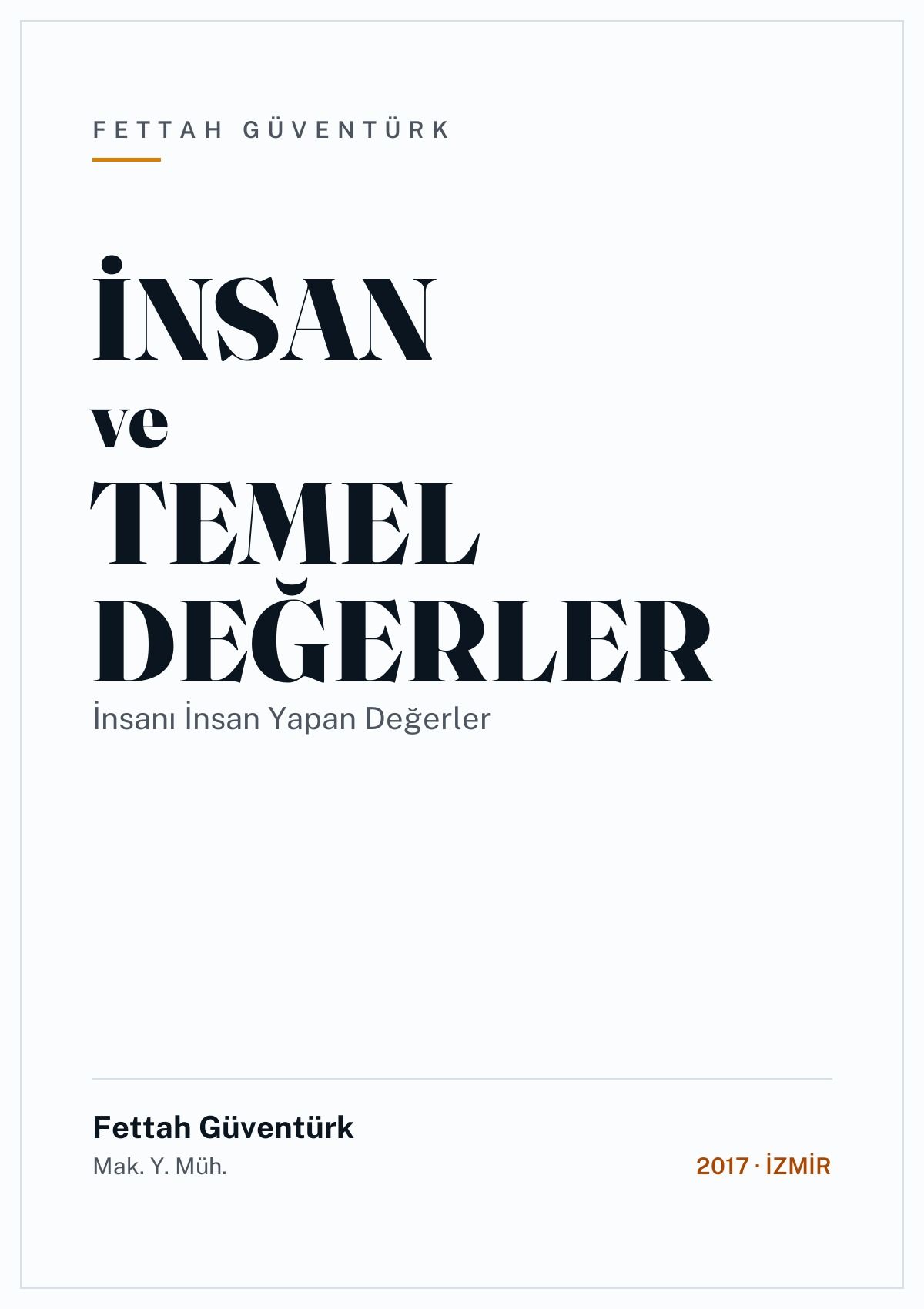 İnsan ve Temel Değerler — kitap kapağı